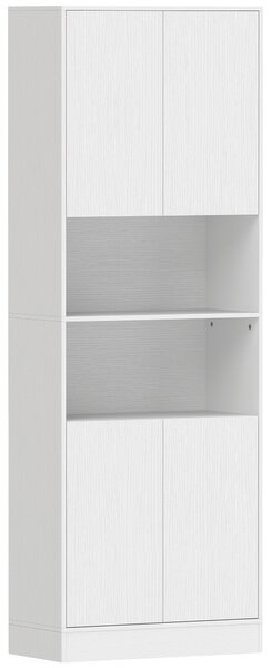 HOMCOM Dulap Cămară de Bucătărie 170cm, cu Raft Reglabil, Alb | Aosom Romania