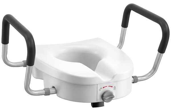 HOMCOM Înălțător WC pentru Vârstnici din HDPE cu Mânere Antialunecare, Lățime Reglabilă, Capacitate 136 kg, Alb | Aosom Romania