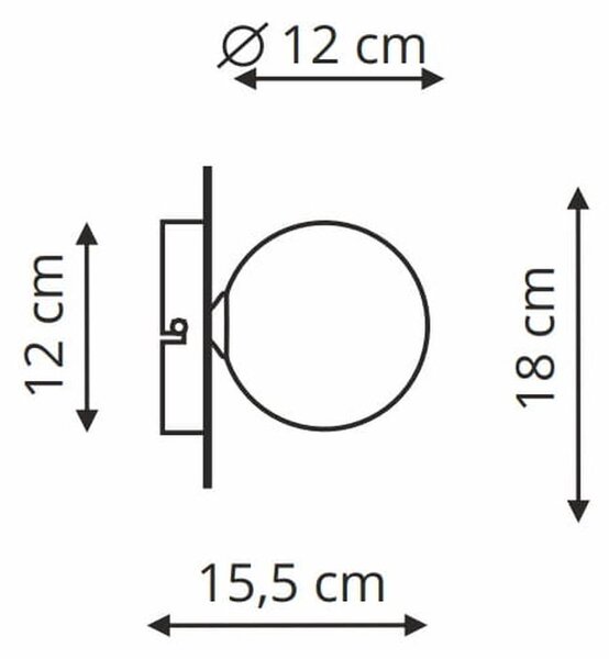 Light Prestige Roma lampă de perete 1x5 W alb-auriu LP-1345/1WGD