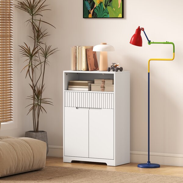 HOMCOM Dulap de sub Attributebaie Compact cu Sertar, 60x30x80 cm, Alb | Aosom Romania