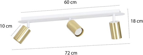 Emibig Zen lampă de tavan 3x8 W alb-auriu 623/3