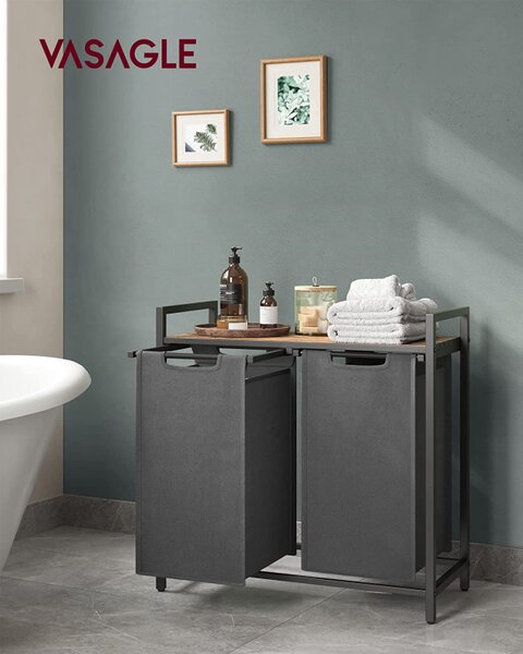 Cos de rufe, Vasagle, 2 x 46 l, 73 x 33 x 72 cm, BLH201G01