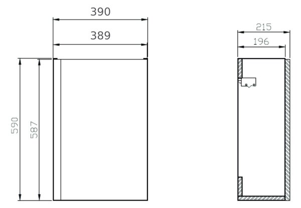 Cersanit Moduo dulap 39x21.5x59 cm sub chiuveta pe perete alb S929-014