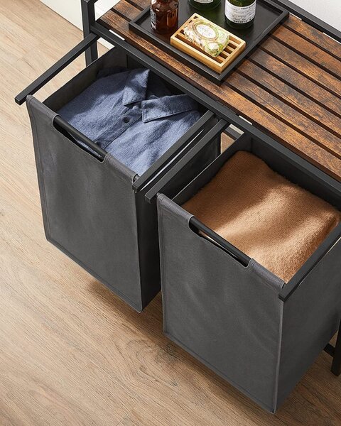 Cos de rufe, Vasagle, 2 x 46 l, 73 x 33 x 72 cm, BLH201G01