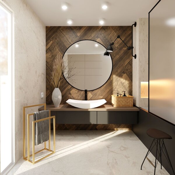 Baltica Design Rino suport prosop auriu 5904107905891
