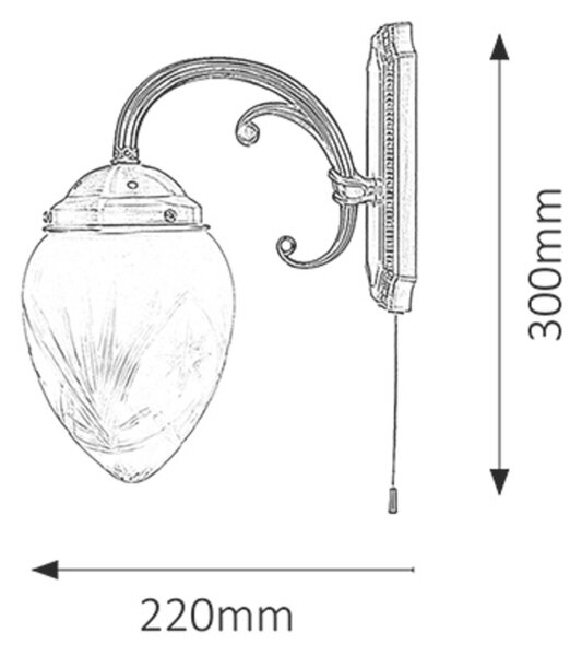 Rabalux Annabella lampă de perete 1x40 W alb-alamă 8631