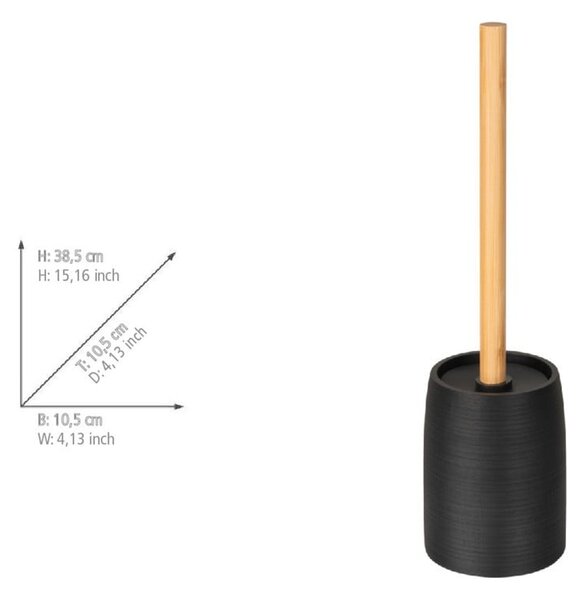 Perie de WC neagră din polirășină Altavalle – Wenko
