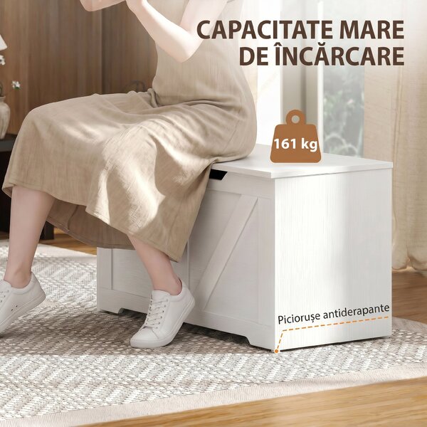 HOMCOM Comodă cu Capacitate de Încărcare de 136 kg, 80x40x45cm, Alb | Aosom Romania