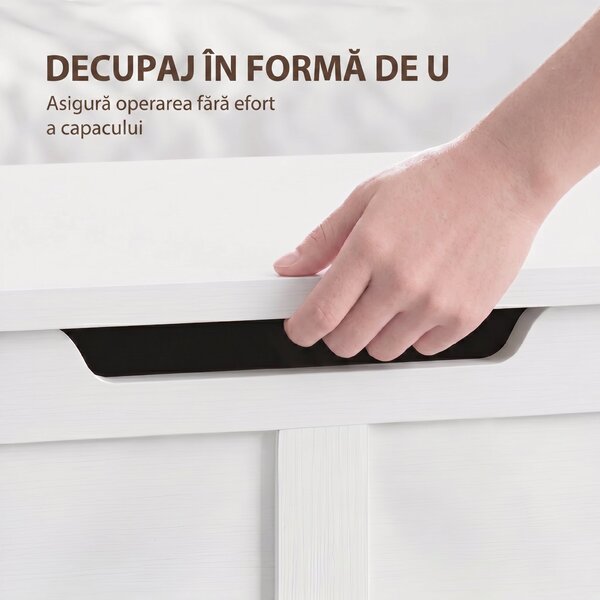 HOMCOM Comodă cu Capacitate de Încărcare de 136 kg, 80x40x45cm, Alb | Aosom Romania