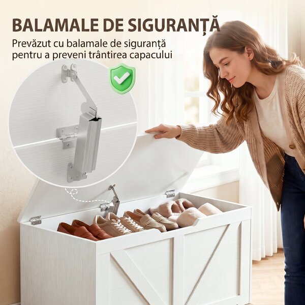 HOMCOM Comodă cu Capacitate de Încărcare de 136 kg, 80x40x45cm, Alb | Aosom Romania