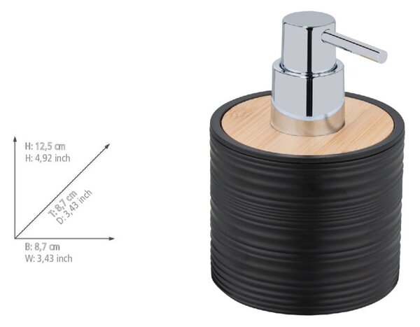 Dozator de săpun lichid negru din plastic 350 ml Lyon – Allstar
