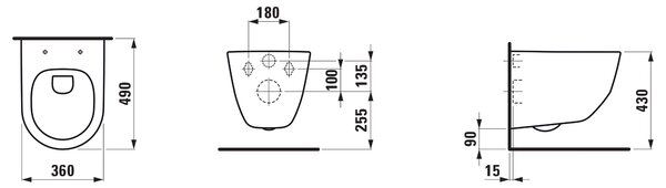 Laufen Pro A vas wc agăţat fără margine alb H8209650000001