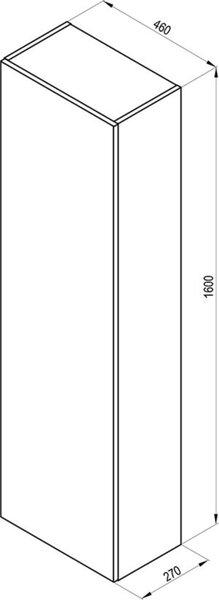 Ravak Formy dulap 46x27x160 cm laterala pe perete stejar X000001261