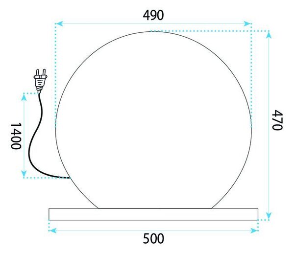 Oglindă LED HOLLYWOOD L. Gold 50 cm