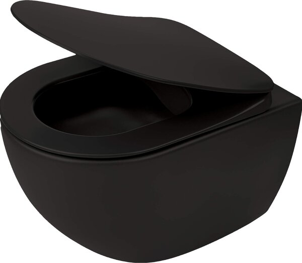 Deante Peonia vas wc agăţat fără margine negru mat CDE_NZPW