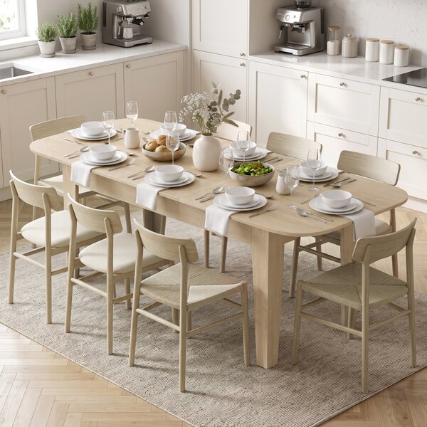 HOMCOM Masă Ovală Extensibilă pentru Dining, 140-180 cm, Stejar | Aosom Romania