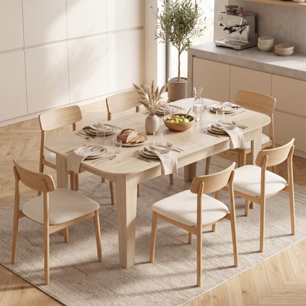 HOMCOM Masă Ovală Extensibilă pentru Dining, 140-180 cm, Stejar | Aosom Romania