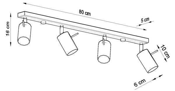 Sollux Lighting Ring lampă de tavan 4x40 W negru SL.0332