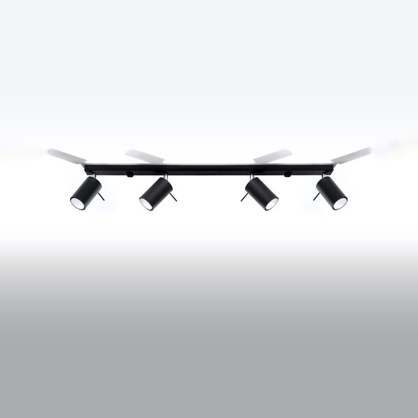 Sollux Lighting Ring lampă de tavan 4x40 W negru SL.0332