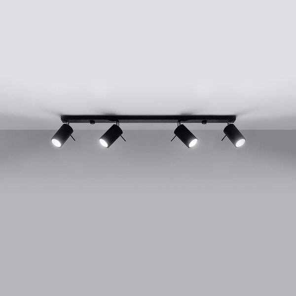 Sollux Lighting Ring lampă de tavan 4x40 W negru SL.0332