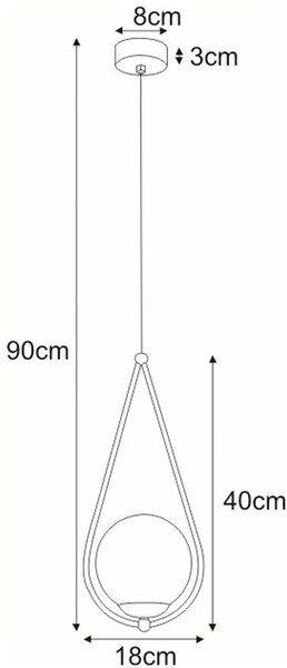 Kaja Neve Gold lampă suspendată 1x40 W alb-alamă K-4775