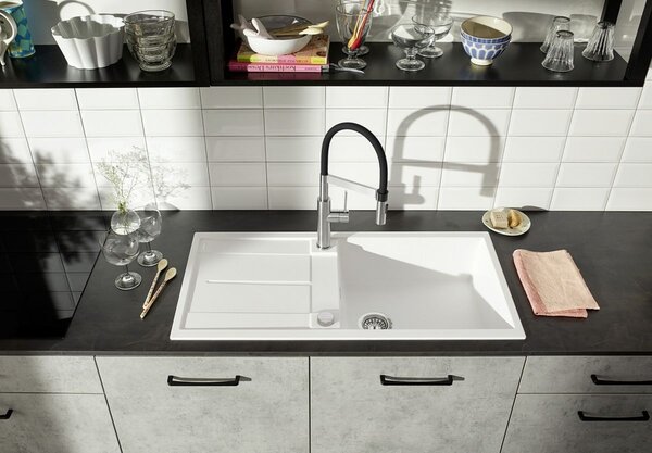 Blanco Sonea-S Flexo baterie bucătărie pe picior oţel inoxidabil-negru 526616
