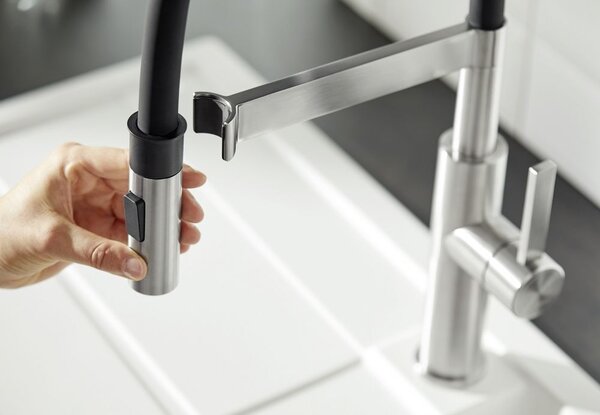 Blanco Sonea-S Flexo baterie bucătărie pe picior oţel inoxidabil-negru 526616