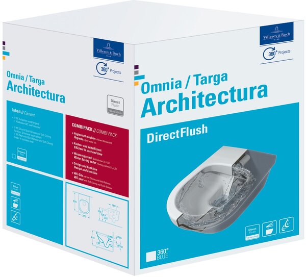 Villeroy & Boch Architectura set combi-pack cu tablă agăţat fără margine alb 5684HR01