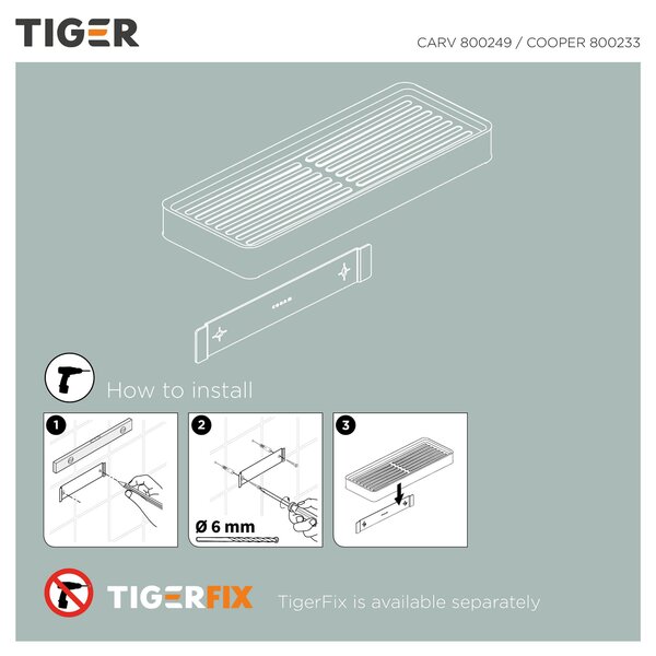 Tiger Carv raft 28 cm negru 800249