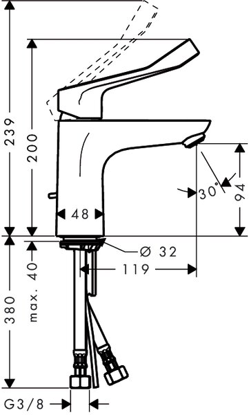 Hansgrohe Focus baterie lavoar stativ crom 31915000