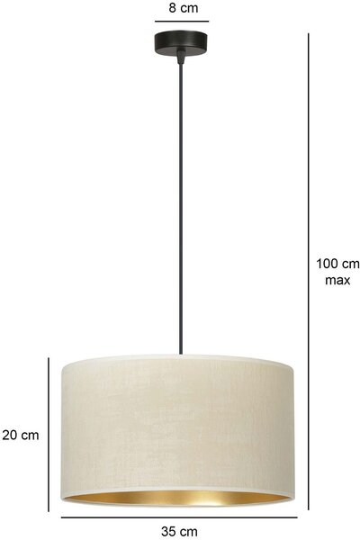 Emibig Hilde lampă suspendată 1x15 W alb-negru-auriu 1052/1