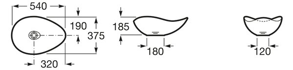 Roca Ohtake lavoar 54x37.5 cm de blat maro/bej A327A13660