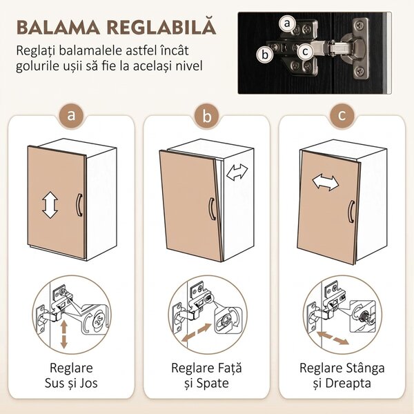 HOMCOM Dulap de bucătărie Slim cu 5 rafturi și spațiu interior reglabil, din lemn, 40x35x180 cm, negru | Aosom Romania