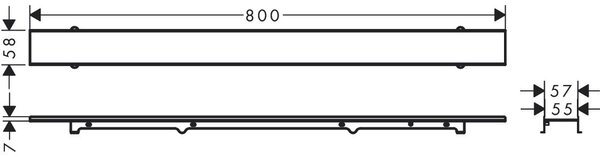Hansgrohe RainDrain Rock element exterior rigolă 80 cm 56030000
