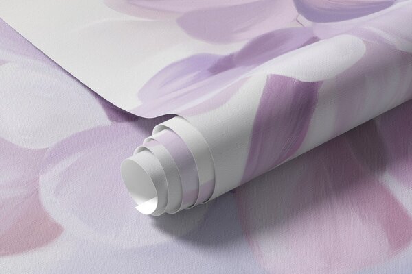 Tapet Wisteria flori cu petale liliac și frunze verzi agățat de ramuri, culori pastelate moi, fundal colorat, Fototapet Flori, w09010 : Uwalls.ro