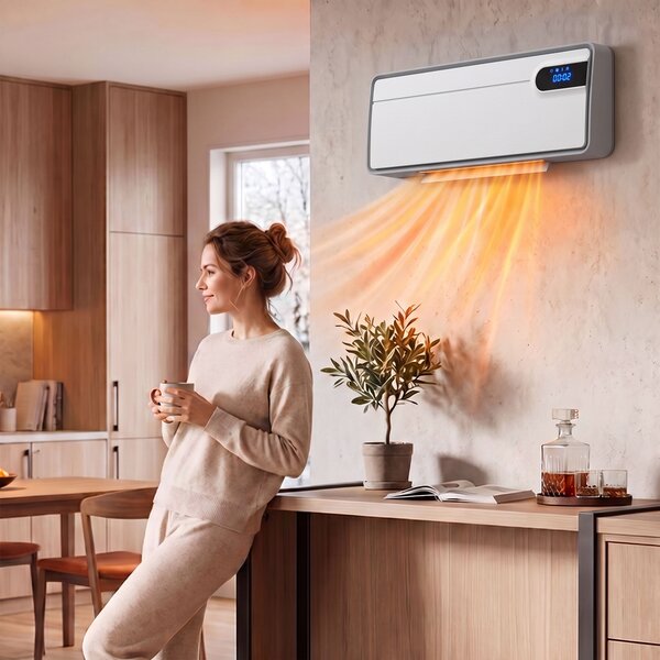 HOMCOM Aerotermă de perete ceramică 2000W cu telecomandă și WiFi, alb | Aosom Romania