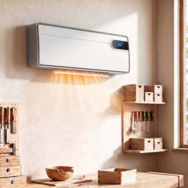 HOMCOM Aerotermă de perete ceramică 2000W cu telecomandă și WiFi, alb | Aosom Romania