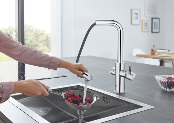 Grohe Blue set starter cu baterie bucătărie pe picior StarLight Chrome 31539000