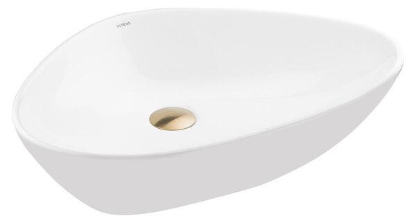 Oltens Vala lavoar 59x39 cm ovale de blat alb luciu 40325000