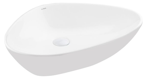 Oltens Vala lavoar 59x39 cm ovale de blat alb luciu 40325000