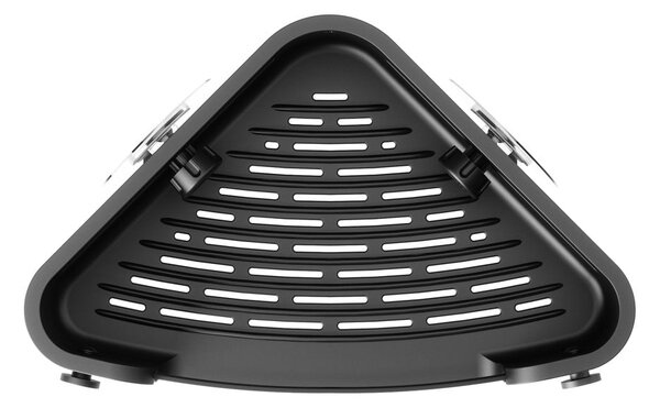 Raft pentru baie negru autoadeziv, pentru colț, din plastic Flex Adhesive – Umbra