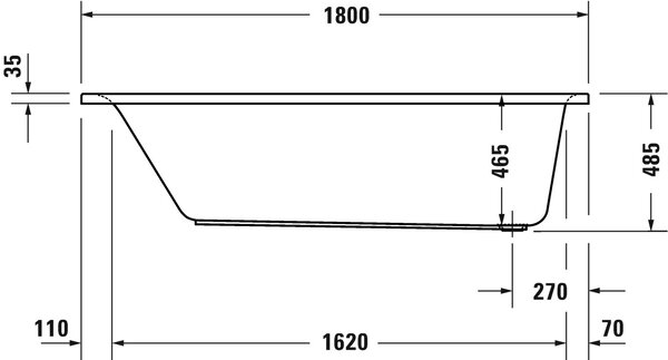 Duravit D-Neo cada dreptunghiulară 180x80 cm alb 700475000000000