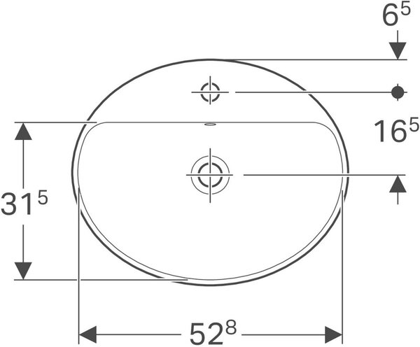 Geberit Variform lavoar 55x45 cm ovale încastrat alb luciu 500.721.01.2