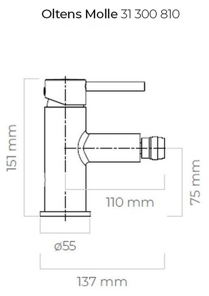 Oltens Molle baterie bideu stativ auriu periat 31300810