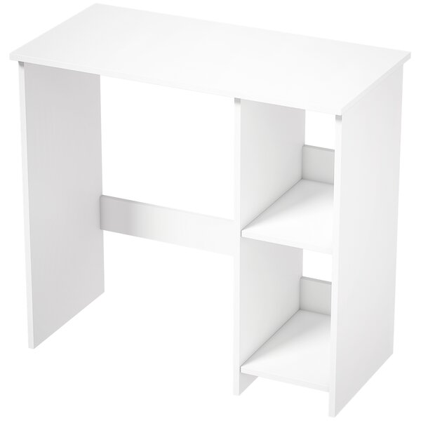 HOMCOM Birou pentru Computer cu 2 Polițe Deschise, 80 cm, Alb | Aosom Romania