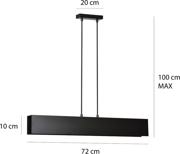 Emibig Gentor lampă suspendată 3x15 W negru 672/3