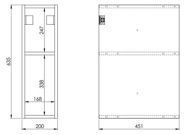 Elita Look dulap 20x45.1x63.5 cm laterala pe perete negru RE110200027160