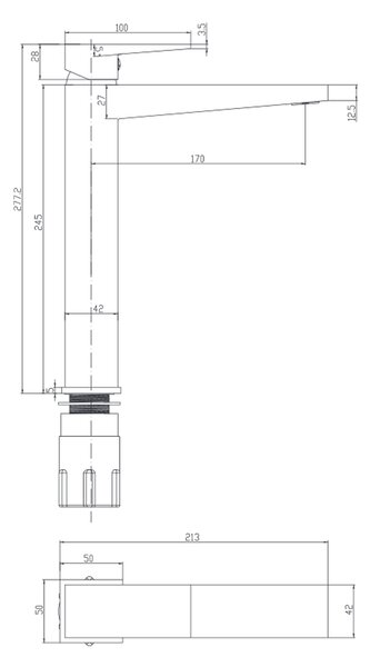Omnires Fresh baterie lavoar stativ crom FR7112CR