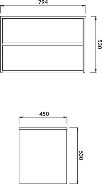 Cersanit Crea dulap 79.4x45x53 cm sub chiuveta pe perete stejar S924-010