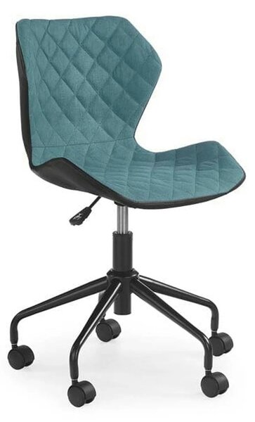 Scaun de birou MATRIX, turcoaz/negru, piele ecologica, 48x53x78/88 cm